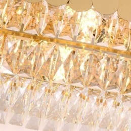 Lampada a sospensione in cristallo ovale di lusso, 6 luci, attacco E12/E14