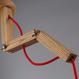 Lampadario mini moderno contemporaneo in legno e bambù