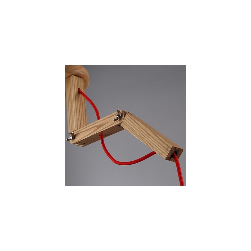 Lampadario mini moderno contemporaneo in legno e bambù