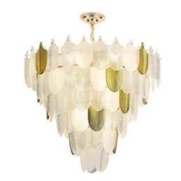 Lampada a sospensione in cristallo a foglia stile europeo E12/E14 4/9/16 luci
