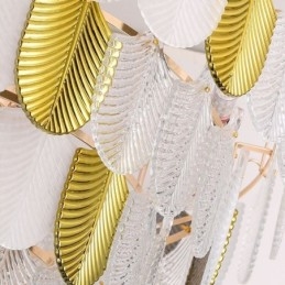 Lampada a sospensione in cristallo a foglia stile europeo E12/E14 4/9/16 luci