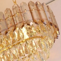Lampada a sospensione ovale in cristallo, 6 luci, attacco E12/E14, 75×35×28 cm
