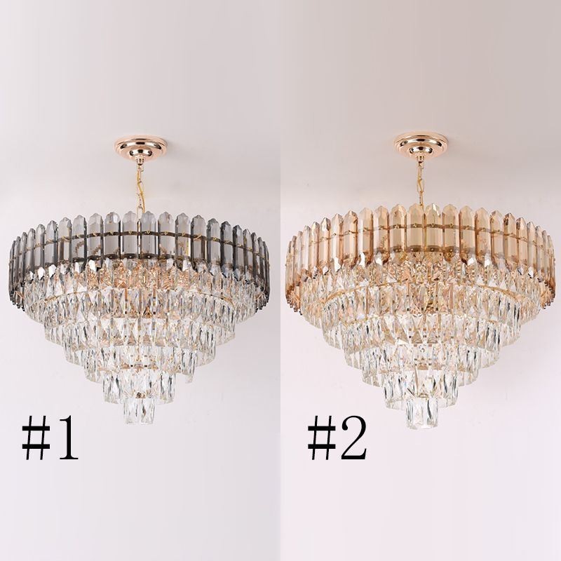 Lampada a sospensione in cristallo moderna, lampada da soffitto europea 6/9/12 luci E12/E14