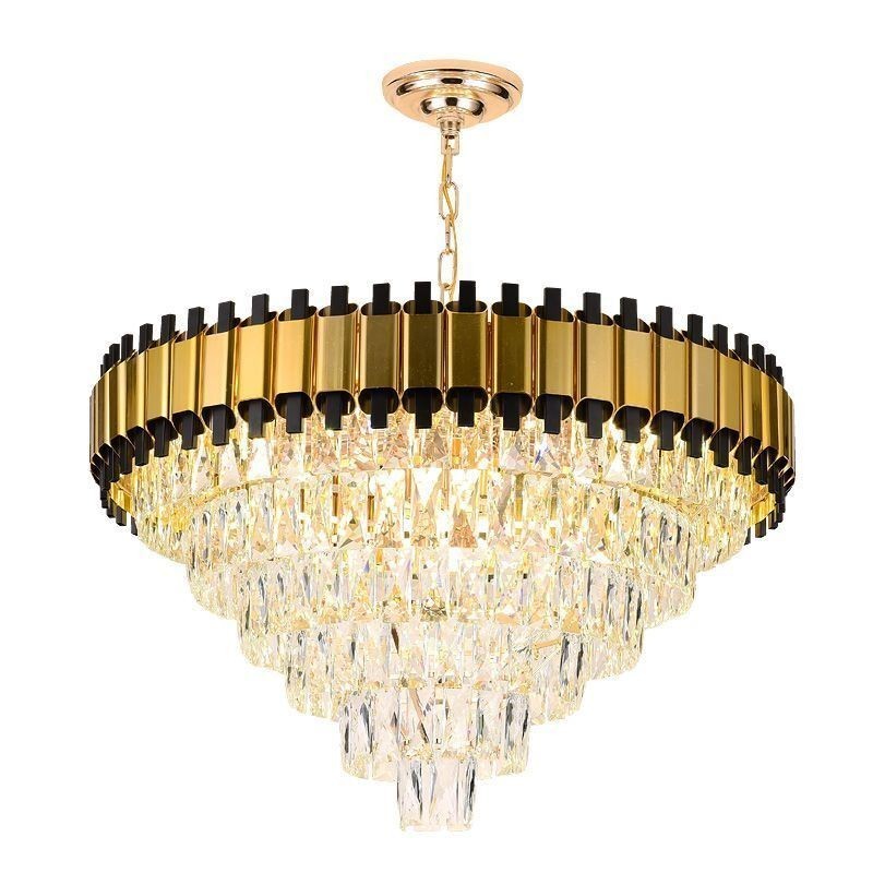 Lampada a sospensione in cristallo rotonda stile europeo