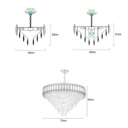 Lampada a sospensione in cristallo rotonda stile europeo