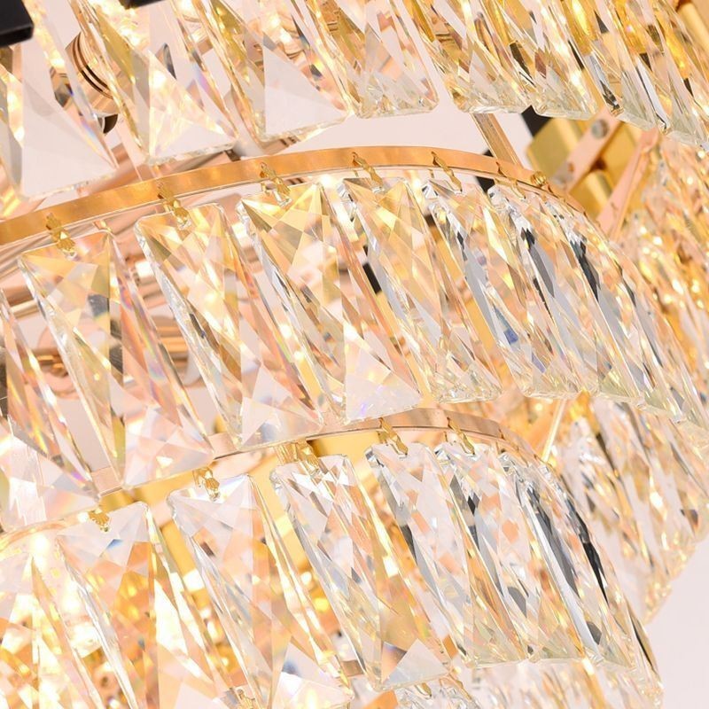 Lampada a sospensione in cristallo rotonda stile europeo