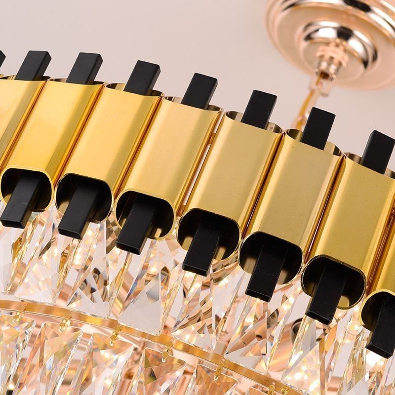 Lampada a sospensione in cristallo rotonda stile europeo
