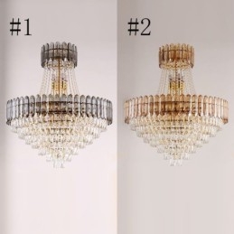 Lampada a sospensione in cristallo dorato stile europeo