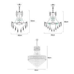 Lampada a sospensione in cristallo dorato stile europeo