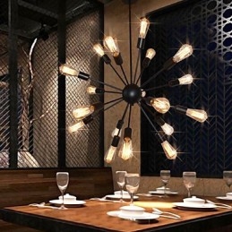 Lampadario in metallo finitura ottone anticato stile country