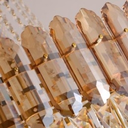 Lampada a sospensione in cristallo dorato stile europeo