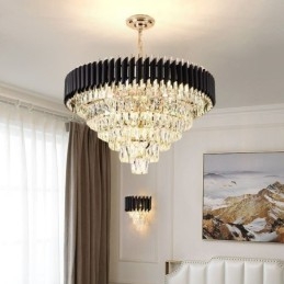 Lampadario a sospensione in cristallo stile europeo 6/9/12 luci E12/E14