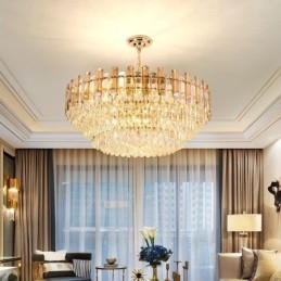 Lampadario a sospensione europeo moderno in cristallo K9