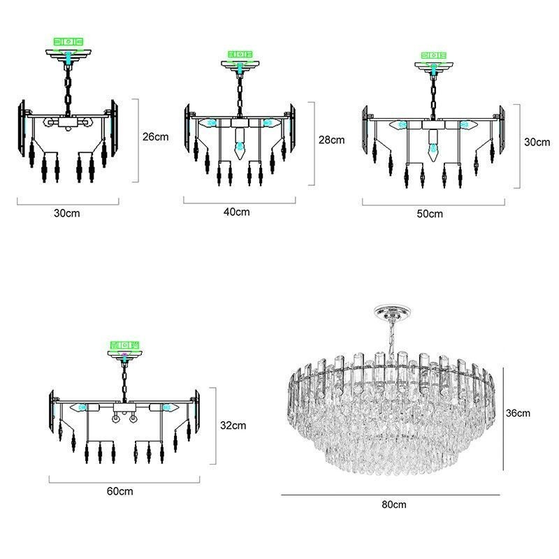 Lampadario a sospensione europeo moderno in cristallo K9