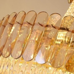 Lampada a sospensione in cristallo stile europeo 15 luci E12/E14 80x90 cm