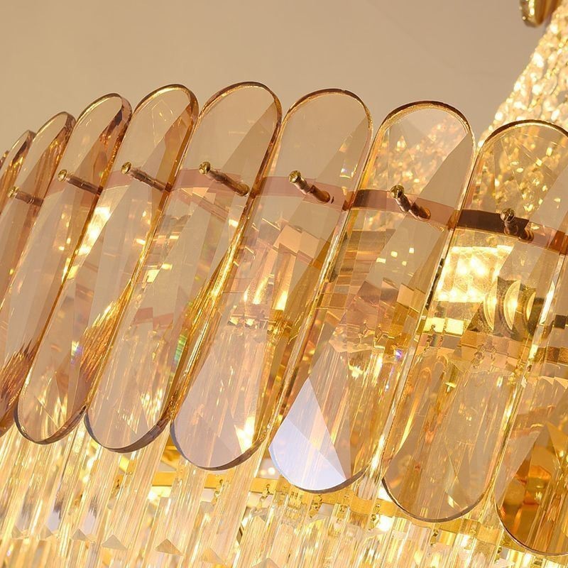Lampada a sospensione in cristallo stile europeo 15 luci E12/E14 80x90 cm