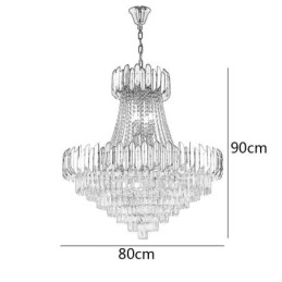 Lampada a sospensione classica in cristallo K9 15 luci E12/E14 80x90 cm
