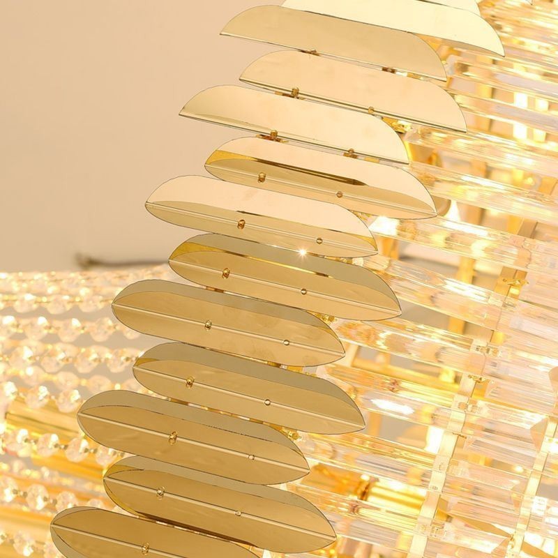 Lampada a sospensione classica in cristallo K9 15 luci E12/E14 80x90 cm