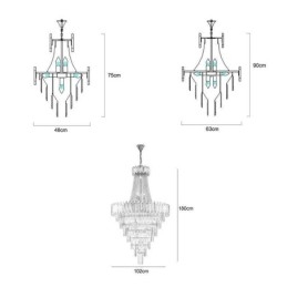 Lampadario a sospensione in cristallo per soffitto stile europeo