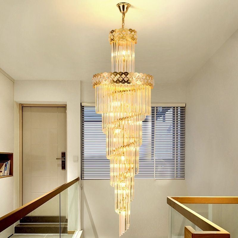 Lampadario a sospensione di lusso grande in cristallo 12/16/18 luci E12/E14