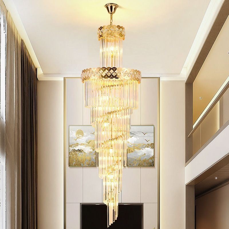 Lampadario a sospensione di lusso grande in cristallo 12/16/18 luci E12/E14