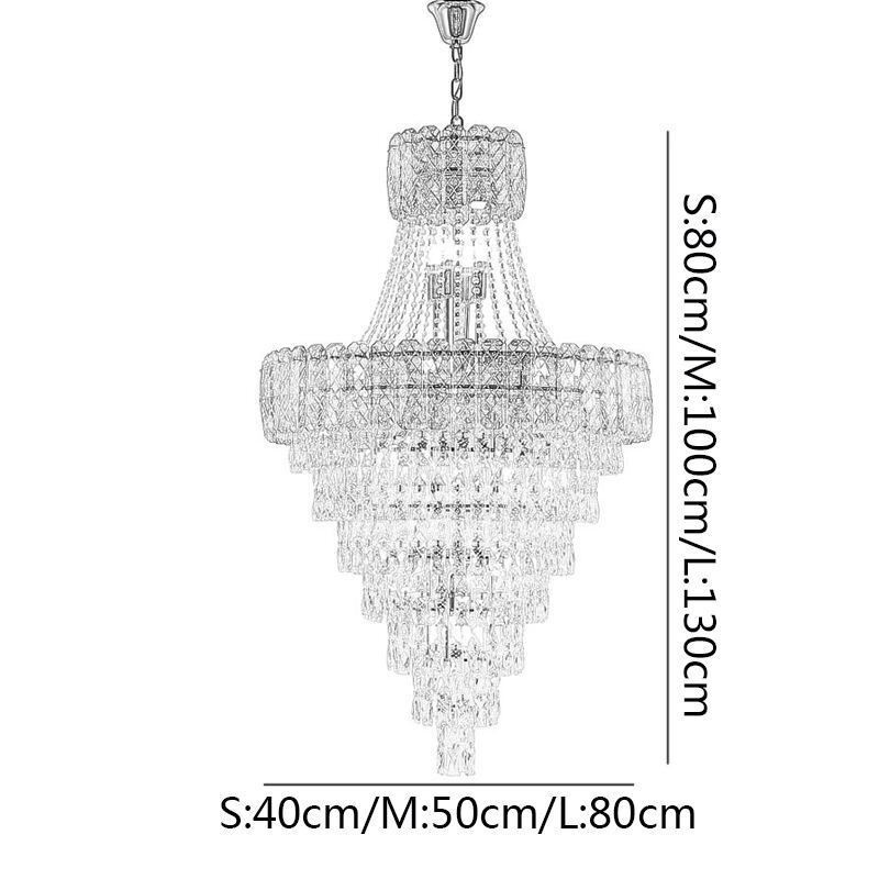 Lampada a sospensione in cristallo conica moderna ed elegante