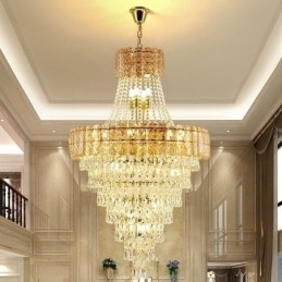 Lampada a sospensione in cristallo conica moderna ed elegante