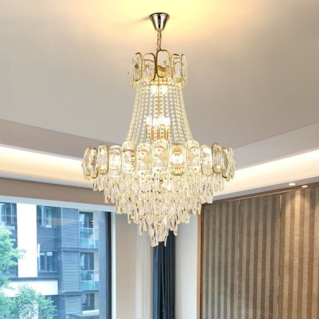 Lampada a sospensione rotonda in cristallo moderna da soffitto