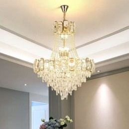 Lampada a sospensione rotonda in cristallo moderna da soffitto