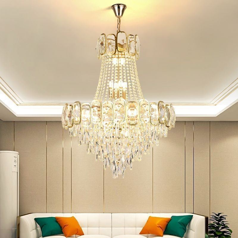 Lampada a sospensione rotonda in cristallo moderna da soffitto