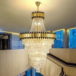 Lampada a sospensione in cristallo oro stile europeo