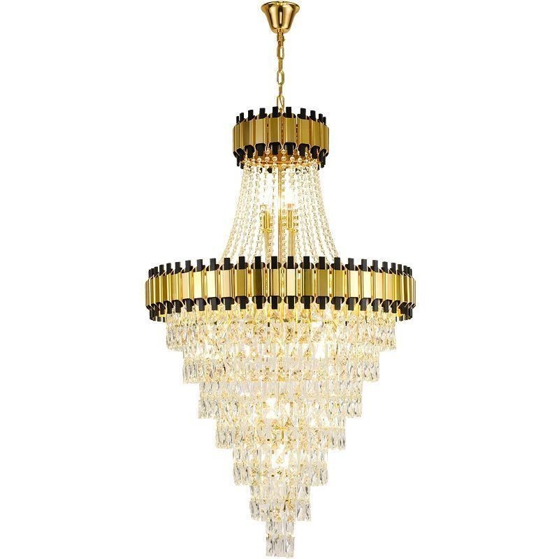Lampada a sospensione in cristallo oro stile europeo