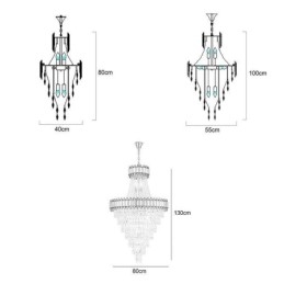 Lampada a sospensione in cristallo oro stile europeo
