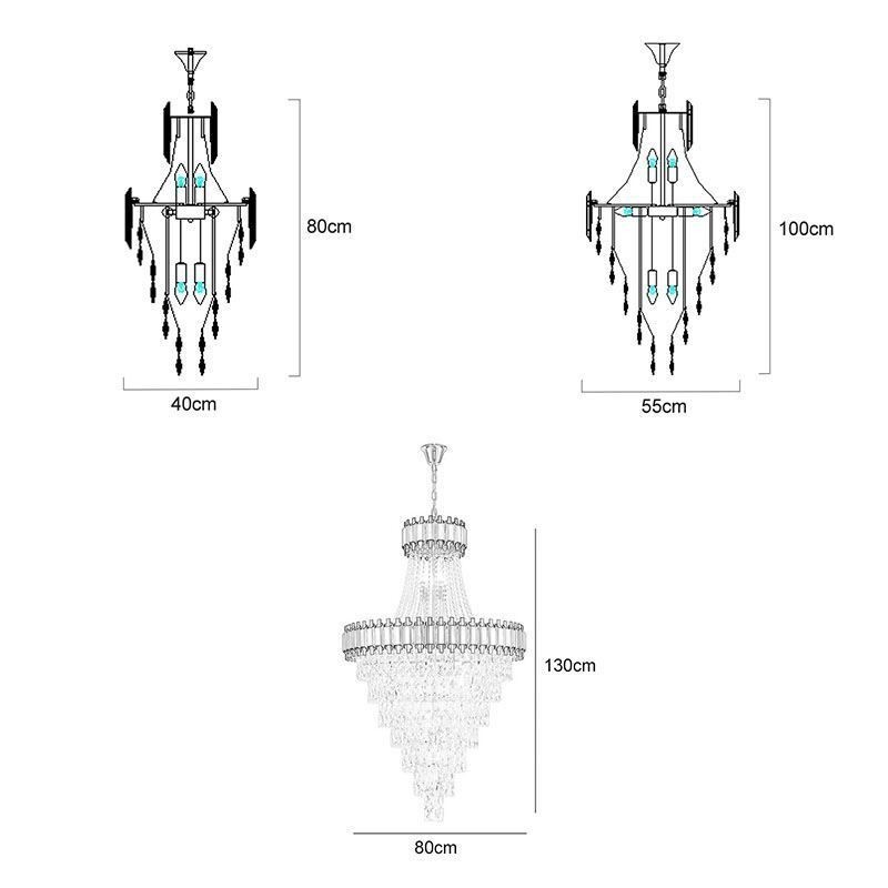 Lampada a sospensione in cristallo oro stile europeo