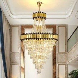 Lampada a sospensione in cristallo oro stile europeo