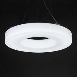 Lampadario a sospensione rotondo moderno in acrilico bianco 41 cm