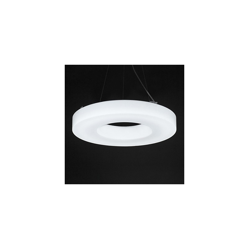 Lampadario a sospensione rotondo moderno in acrilico bianco 41 cm