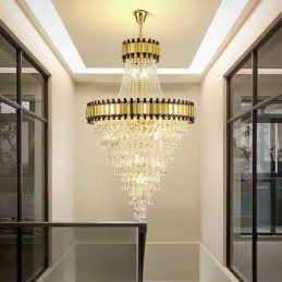 Lampada a sospensione in cristallo oro stile europeo