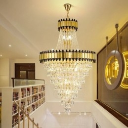 Lampada a sospensione in cristallo oro stile europeo