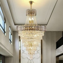 Lampada a sospensione conica in cristallo, 9/12/21 luci, E12/E14, 40W