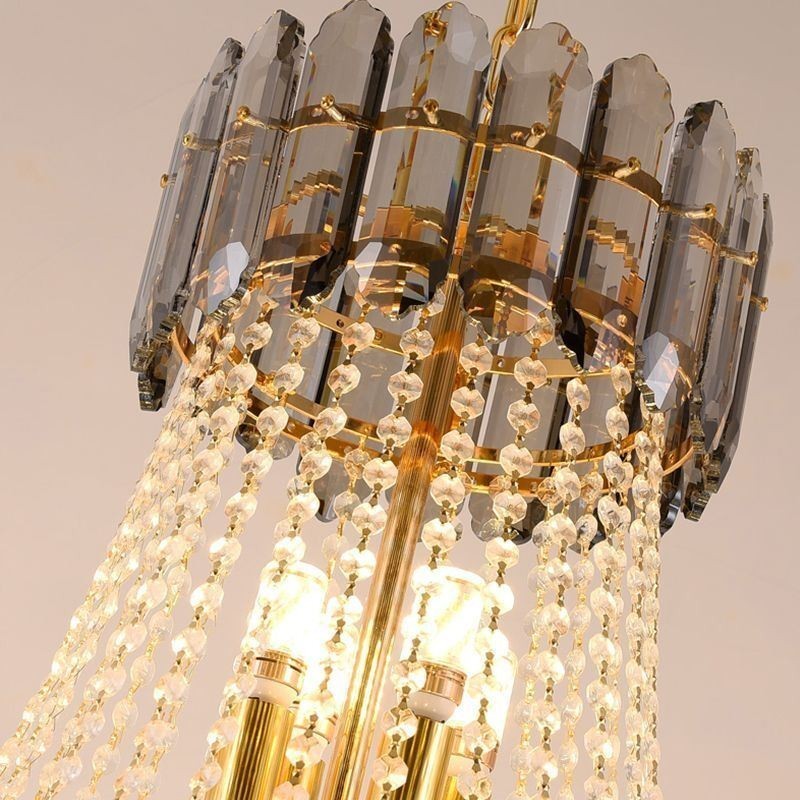 Lampada a sospensione conica in cristallo, 9/12/21 luci, E12/E14, 40W