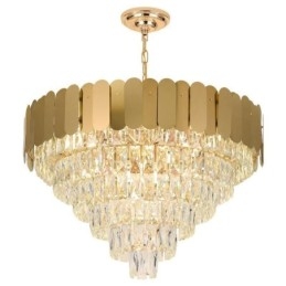 Lampada a sospensione conica in cristallo, stile europeo, E12/E14, 6/9/12 luci