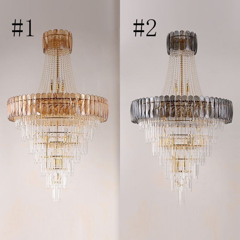Lampada a sospensione conica in cristallo stile europeo E12/E14