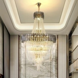 Lampada a sospensione conica in cristallo stile europeo E12/E14