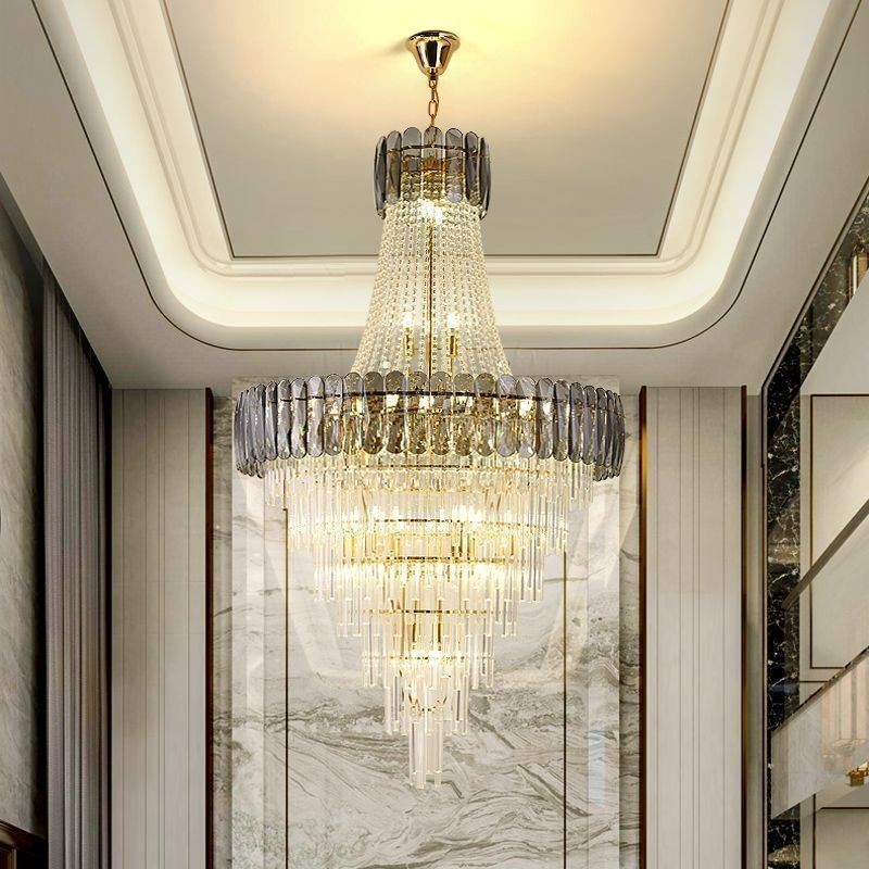 Lampada a sospensione conica in cristallo stile europeo E12/E14
