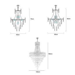 Lampada a sospensione conica in cristallo stile europeo E12/E14