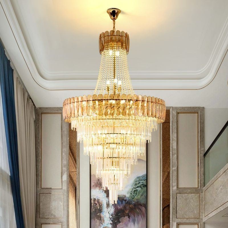 Lampada a sospensione conica in cristallo stile europeo E12/E14