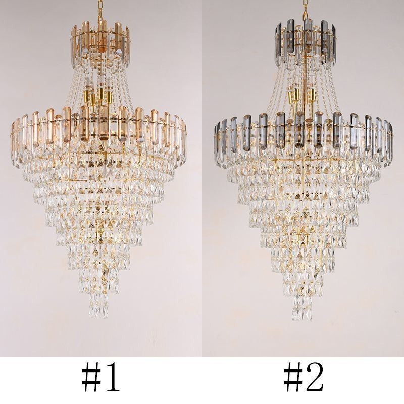 Lampada a sospensione conica in cristallo stile europeo