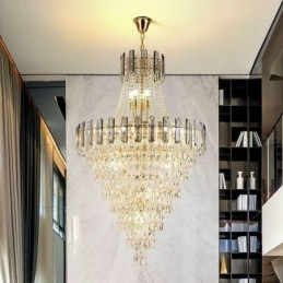 Lampada a sospensione conica in cristallo stile europeo