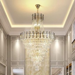 Lampada a sospensione conica in cristallo stile europeo